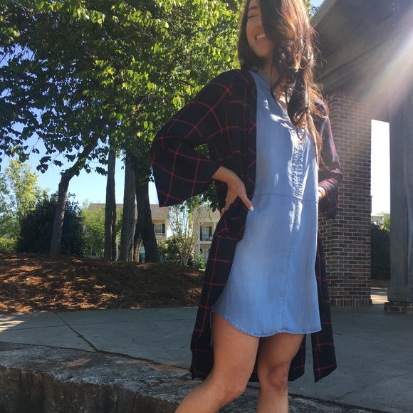 Plaid ruffle sleeve midi jacket - Picture 5 of 5